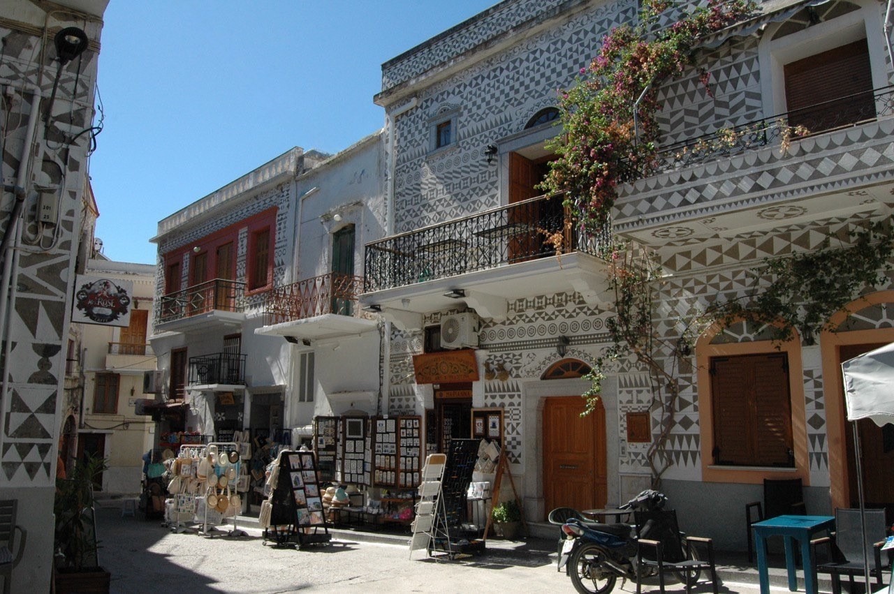 Street in Pyrgi one of the Chios historical sites